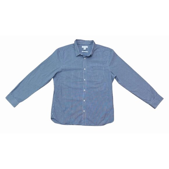 Calvin Klein Womens XL Blue & White Gingham Long-Sleeve Button-Down Cotton Shirt - Picture 1 of 7